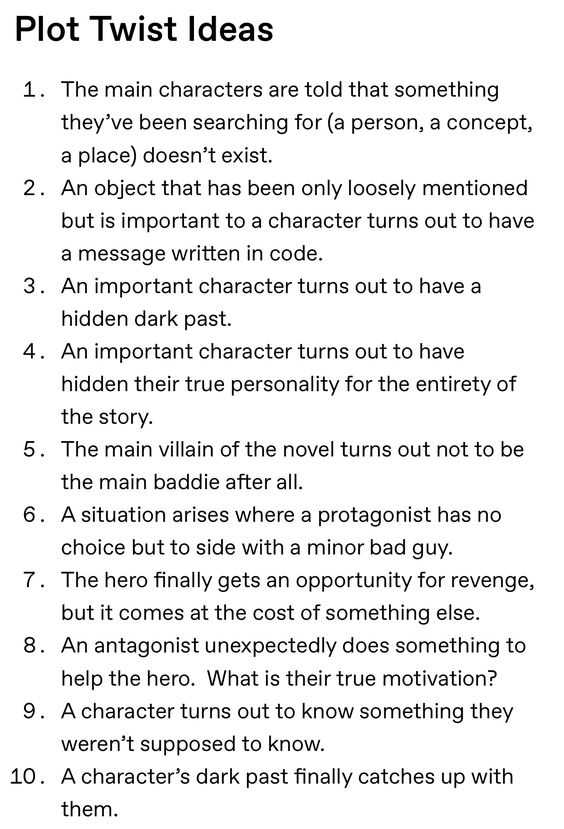 plot twist ideas